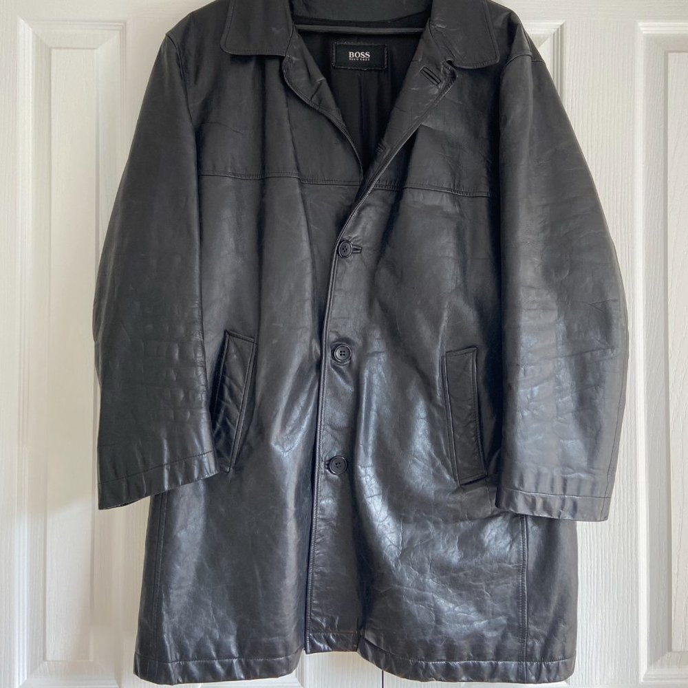 Authentic HUGO BOSS Leather Coat